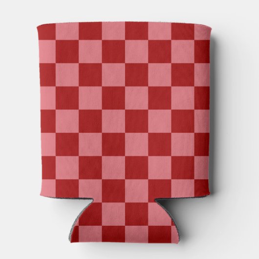 Snoep Rood en Snoep Roze Checkerboard Blikjeskoeler (Achterkant)