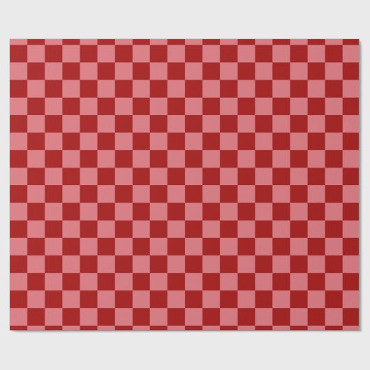 Snoep Rood en Snoep Roze Checkerboard Cadeaupapier (Vlak)