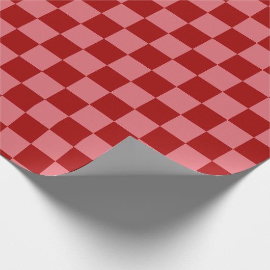 Snoep Rood en Snoep Roze Checkerboard Cadeaupapier (Hoek)