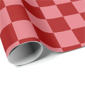 Snoep Rood en Snoep Roze Checkerboard Cadeaupapier (Rol Hoek)