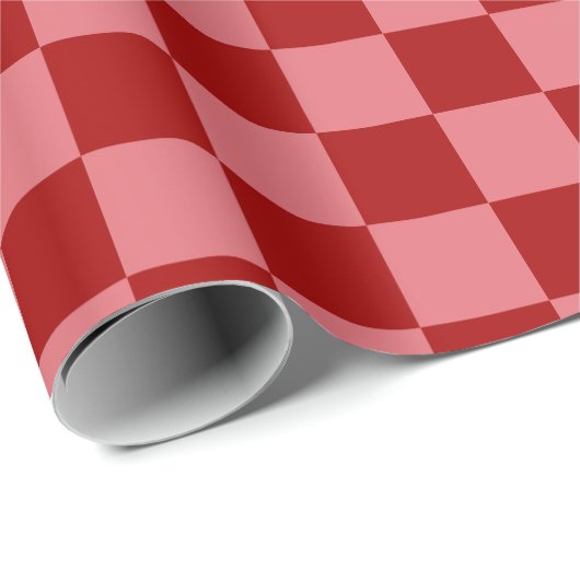 Snoep Rood en Snoep Roze Checkerboard Cadeaupapier (Rol Hoek)