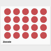 Snoep Rood en Snoep Roze Checkerboard Ronde Sticker (Vel)