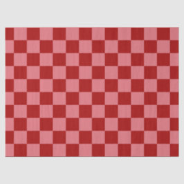 Snoep Rood en Snoep Roze Checkerboard Tissuepapier