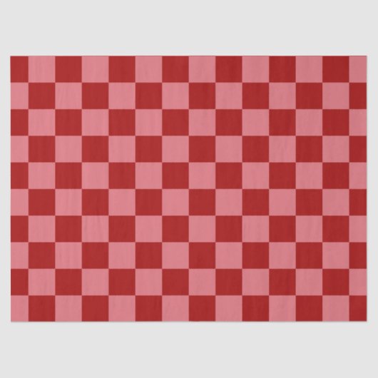 Snoep Rood en Snoep Roze Checkerboard Tissuepapier (Voorkant)