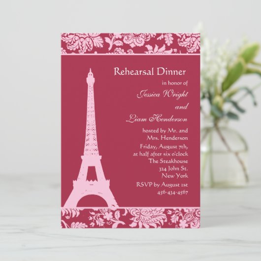 Snoep Rood in Parijs repetitie binnenuitnodiging Kaart (Staand voorkant)