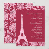 Snoep Rood in Parijs repetitie binnenuitnodiging Kaart (Voorkant / Achterkant)