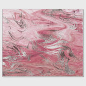 Snoep Roos Zilveren borstel Molten Marble Shiny Gl Cadeaupapier (Vlak)