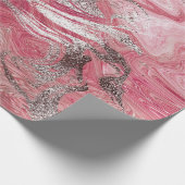Snoep Roos Zilveren borstel Molten Marble Shiny Gl Cadeaupapier (Hoek)