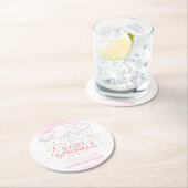 Snoep roze baby roze roze waterverf ronde kartonnen onderzetter (Insitu)