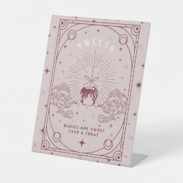 Snoep Roze Baby shower Reclamebord Met Voetstuk