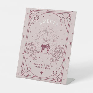 Snoep Roze Baby shower Reclamebord Met Voetstuk