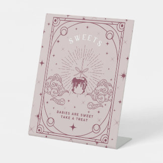 Snoep Roze Baby shower Reclamebord Met Voetstuk