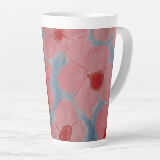 Snoep Roze bloemen Latte Mok (Rechterhoek)
