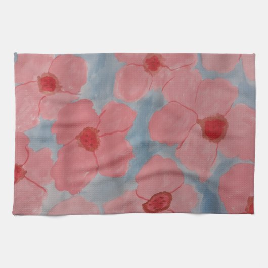 Snoep Roze bloemen Theedoek (Horizontaal)
