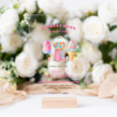 Snoep Roze Een zoet Baby shower is onderweg Acryl Uitnodigingen