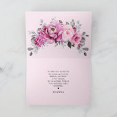 Snoep Roze Elegant Ivory Vrijgezellenfeest Bedankkaart (Binnen)