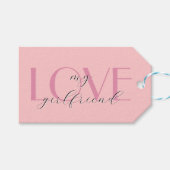 Snoep Roze Elegant LOVE Pastel Roos Valentijn Cadeaulabel (Voorkant (Horizontaal))
