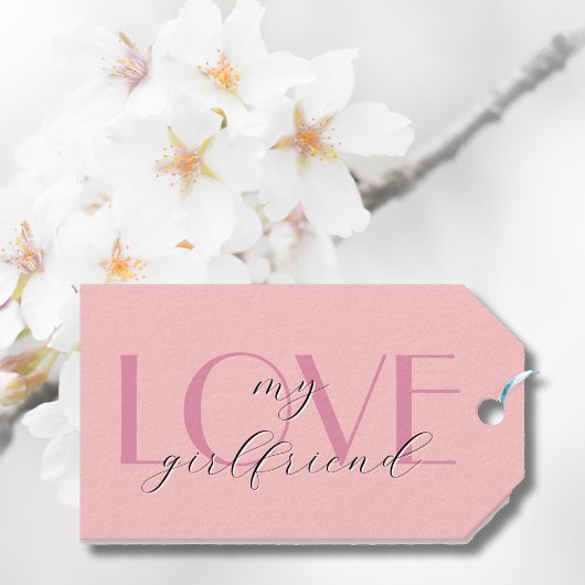 Snoep Roze Elegant LOVE Pastel Roos Valentijn Cadeaulabel