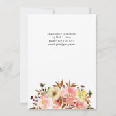 Snoep Roze en Gele Floral Graduy Party Kaart (Achterkant)