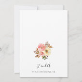 Snoep Roze en Gele Floral Weddenschap Kaart (Achterkant)