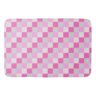 Snoep roze en wit Check Patroon Badmat
