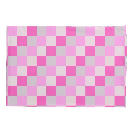 Snoep roze en wit Check Patroon Kussensloop (Achterkant)