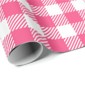  Snoep roze en witte buffel geruit Cadeaupapier (Rol Hoek)