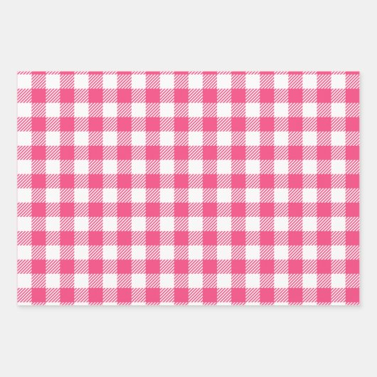  Snoep roze en witte buffel geruit Inpakpapier Vel (Voorkant 3)