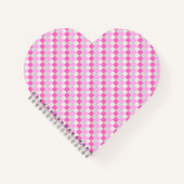 Snoep Roze en Witte Check Pattern Heart Shape Notitieboek (Voorkant)