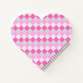 Snoep Roze en Witte Check Pattern Heart Shape Notitieboek (Achterkant)