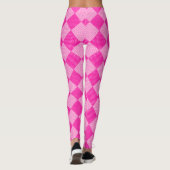 Snoep Roze Faux Patchwork Patroon om aan te passen Leggings (Achterkant)