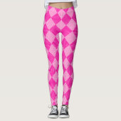 Snoep Roze Faux Patchwork Patroon om aan te passen Leggings (Voorkant)