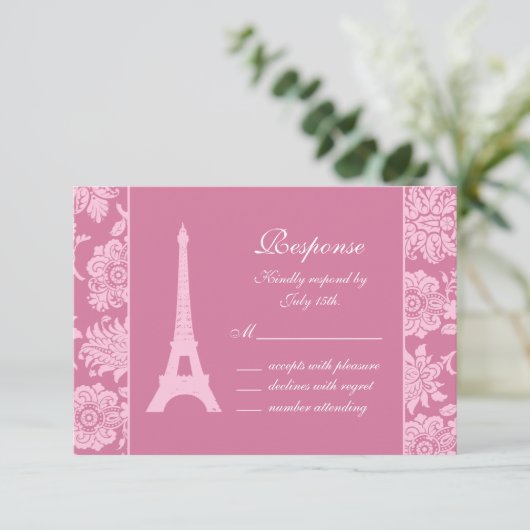 Snoep Roze in Parijs RSVP (Staand voorkant)