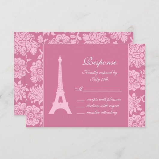 Snoep Roze in Parijs RSVP (Voorkant / Achterkant)