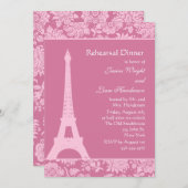 Snoep Roze in Paris repetitie Dinner Kaart (Voorkant / Achterkant)