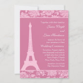 Snoep Roze in Paris Wedding Invitation Kaart (Voorkant)