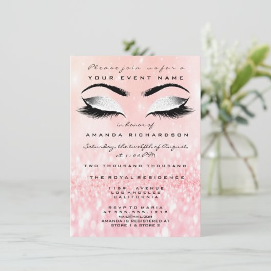 Snoep Roze makreel Witte glitter 16de Vrijgezellen Kaart (Staand voorkant)