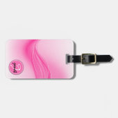 Snoep Roze Matige Golven Monogram Bagagelabel (Voorkant horizontaal)