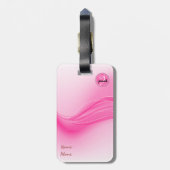 Snoep Roze Matige Golven Monogram Bagagelabel (Achterkant verticaal)