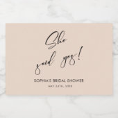 Snoep Roze minimalistisch Vrijgezellenfeest Sparkling Wijnetiket (Enkel label)