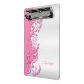 Snoep Roze op White Satin Design Mini Klembord (Angled2)