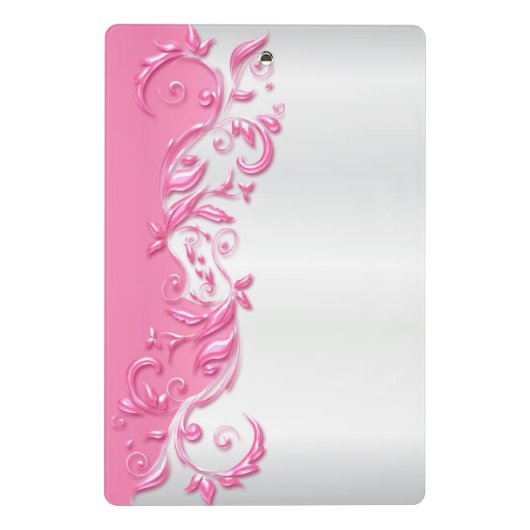 Snoep Roze op White Satin Design Mini Klembord (Achterkant)