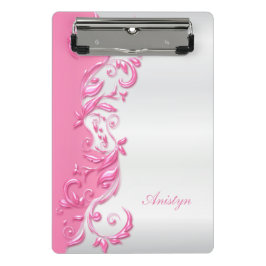  Snoep Roze  op White Satin Design Mini Klembord
