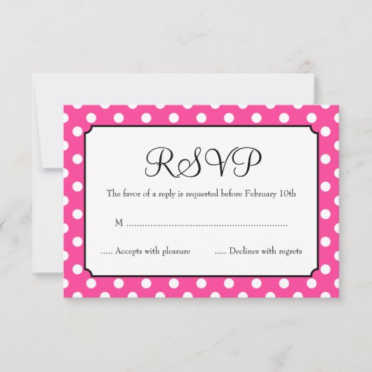 Snoep Roze poka Dot Bat Mitzvah RSVP (Voorkant)