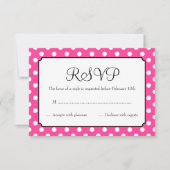 Snoep Roze poka Dot Bat Mitzvah RSVP Kaartje (Voorkant)