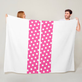 Snoep roze polka gestippelde racestrepen op wit fleece deken
