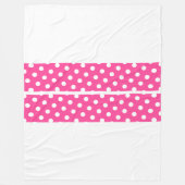 Snoep roze polka gestippelde racestrepen op wit fleece deken (Voorkant)