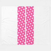 Snoep roze polka gestippelde racestrepen op wit fleece deken (Voorkant (Horizontaal))