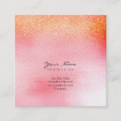 Snoep Roze Roos Gold Peach Ombre Square Vip Vierkante Visitekaartje (Voorkant)