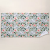 Snoep roze rozen en zwoegen strandlaken (Voorkant)